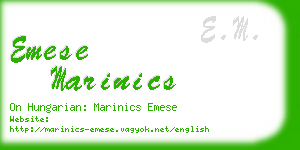 emese marinics business card